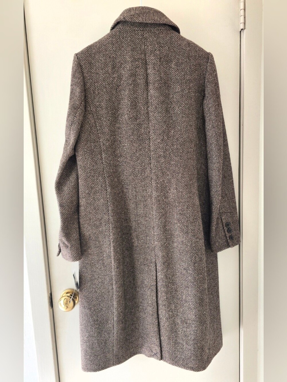 Ralph Lauren Coat Professional Work Tweed Wool Blend Jacket Broken Twill Brown 8 - Picture 7 of 9